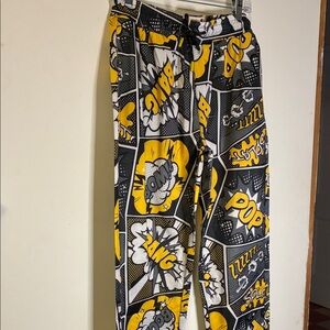 Men's Comic Print Joggers - Yellow and Black